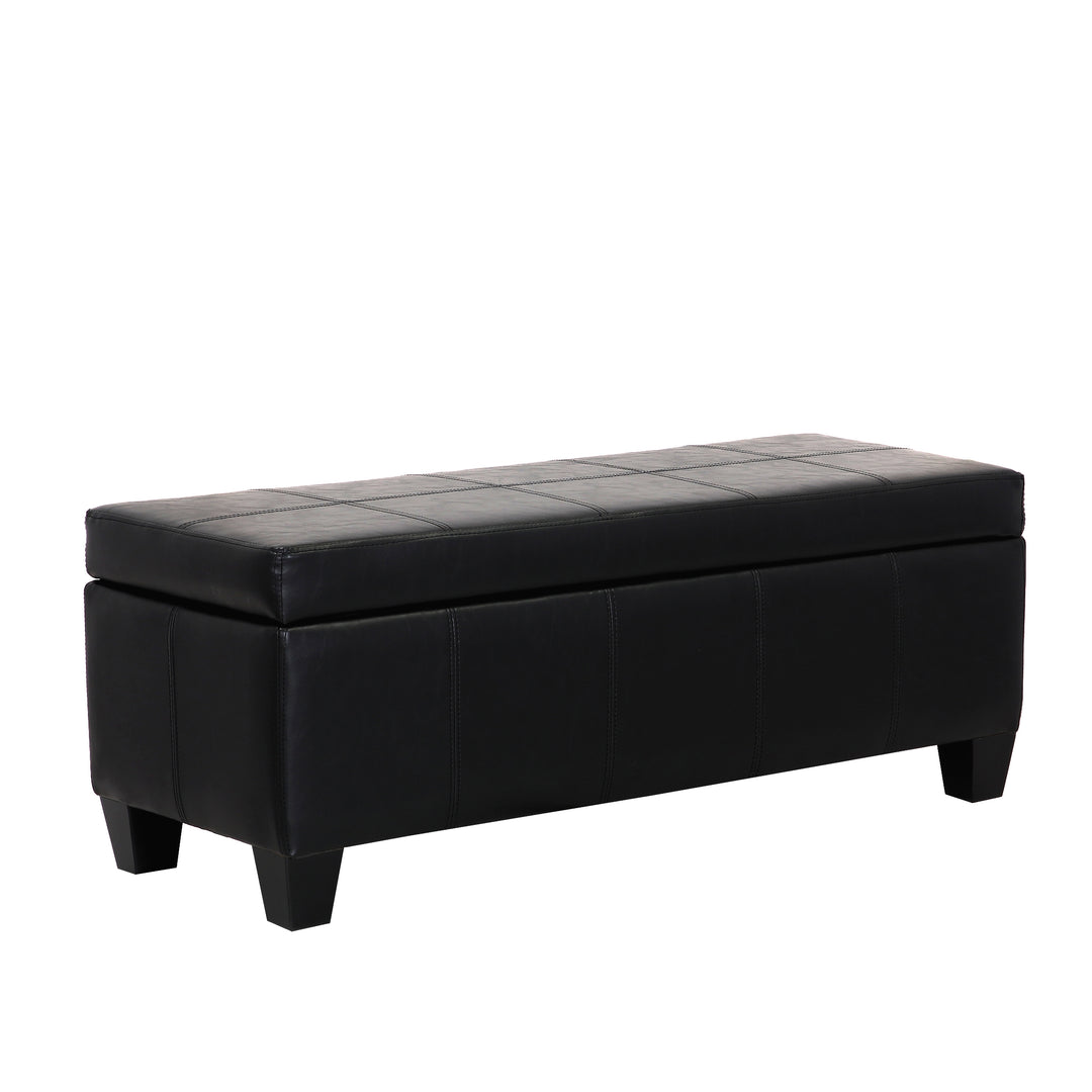 Jake 42" Inch Faux Leather Storage Ottoman Bench