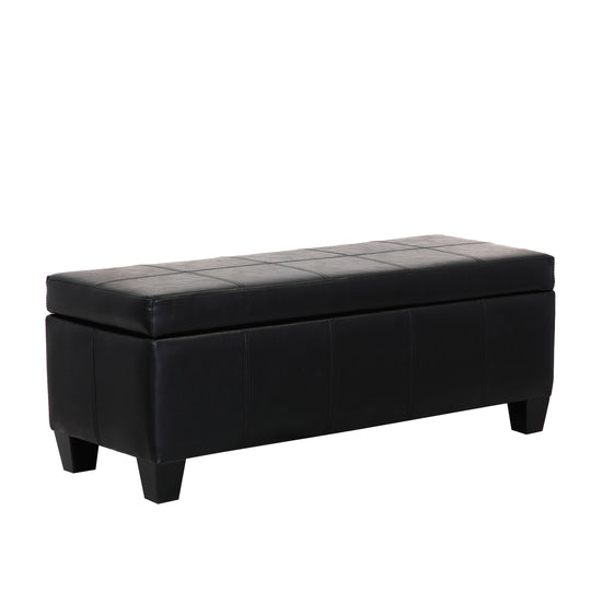 Jake 42" Inch Faux Leather Storage Ottoman Bench