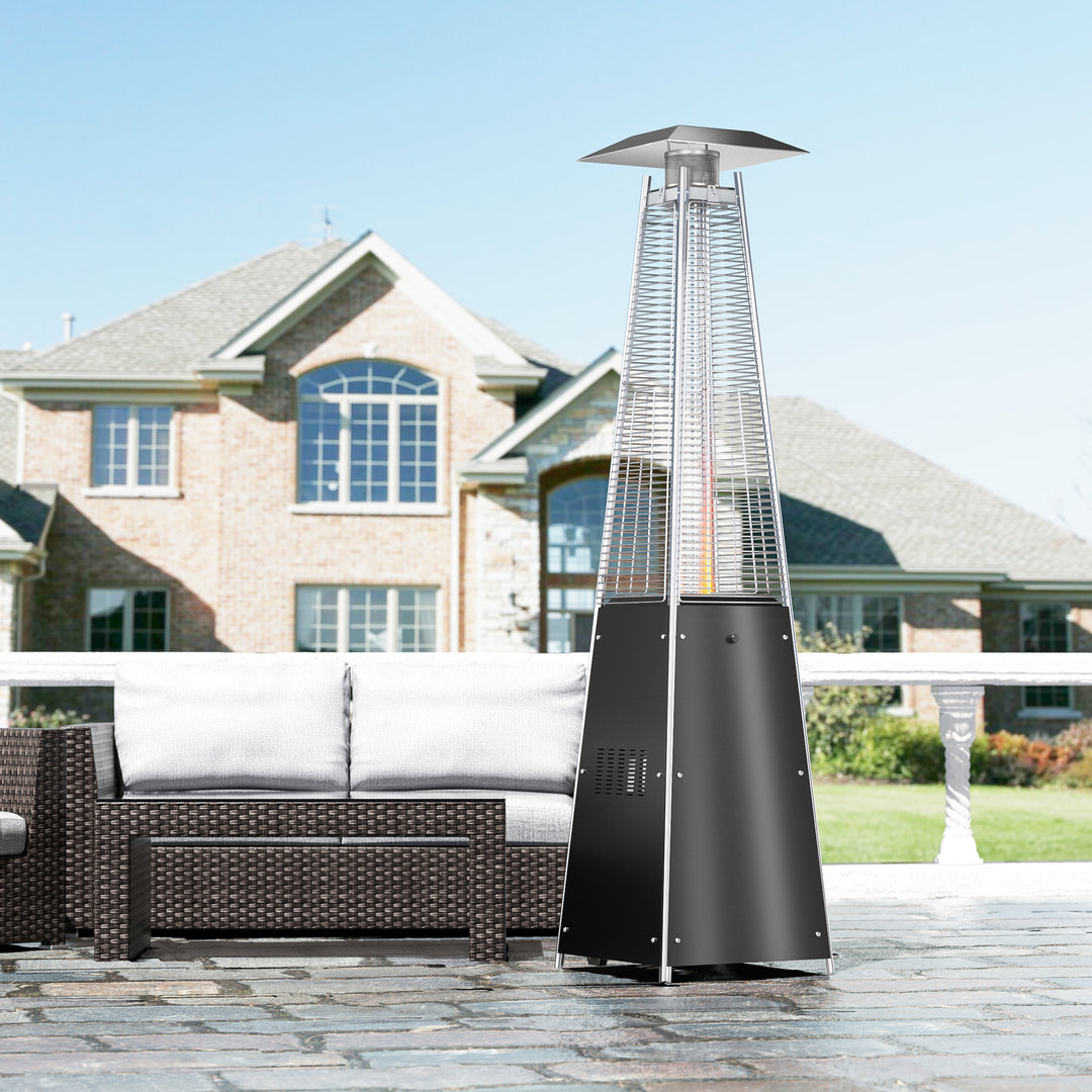 Hollis Outdoor Patio Pyramid Heater with Wheels 46,000 BTU
