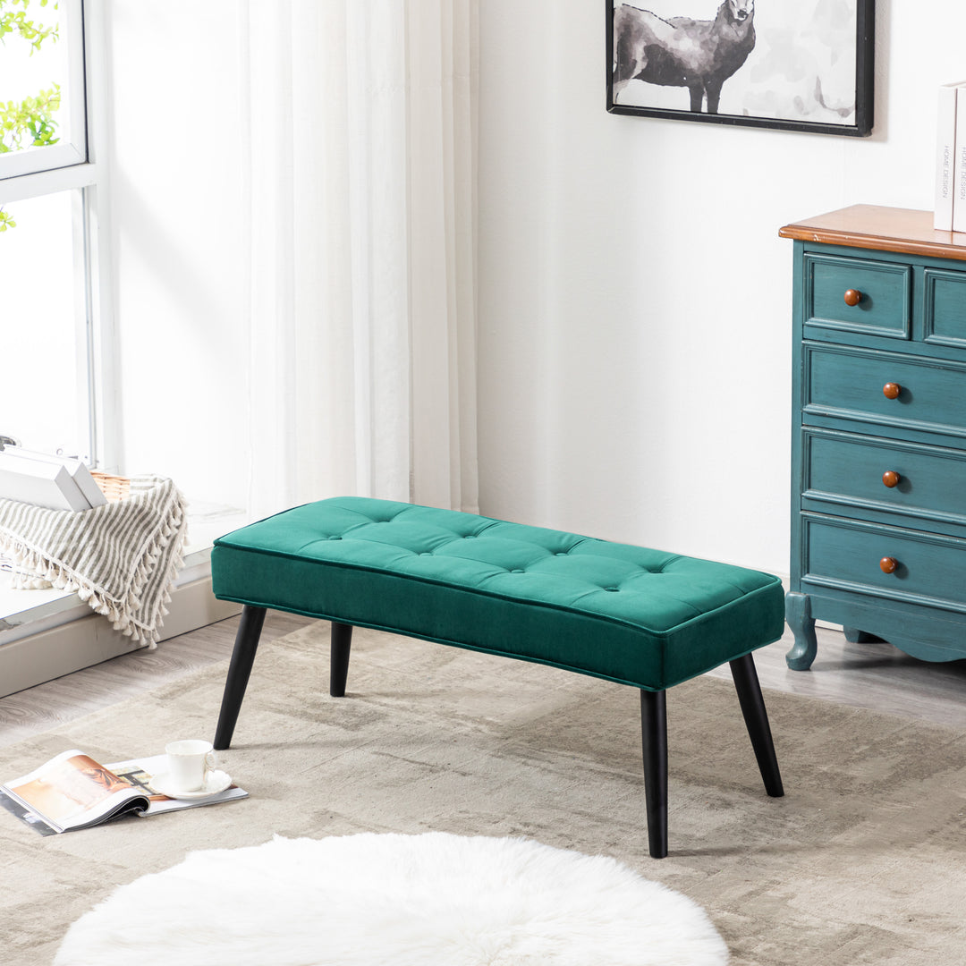 Wordford Tufted Velvet Upholstered Bench