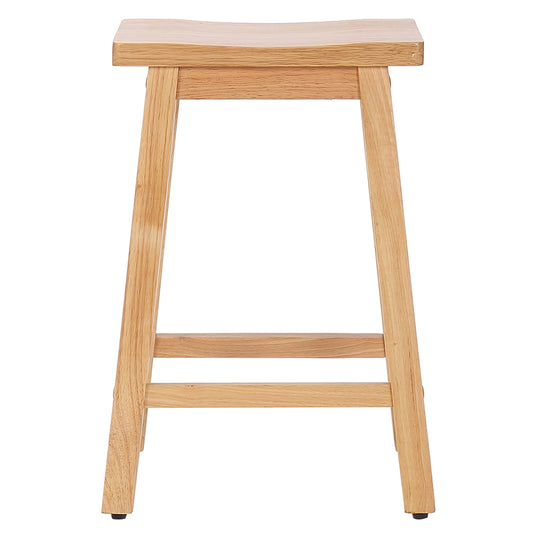Reed 24" Solid Wood Saddle Counter Stool (Set of 2)