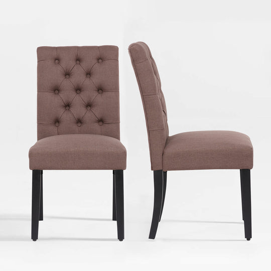 Hayes Upholstered Button Tufted Dining Chair (Set of 2)