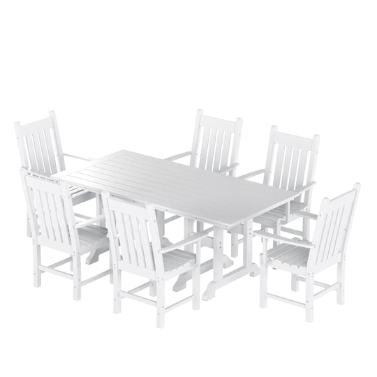 Malibu 7 Piece Outdoor Patio Dining Set Outdoor Dining Table with Armchair