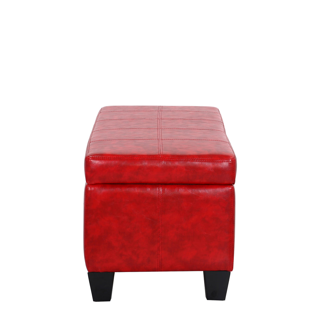 Jake 42" Inch Faux Leather Storage Ottoman Bench
