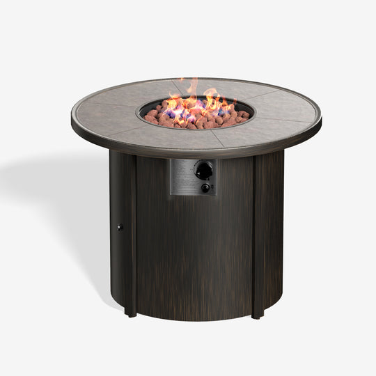 Sansom Outdoor Propane Gas Fire Pit Table Round 30,000 BTU