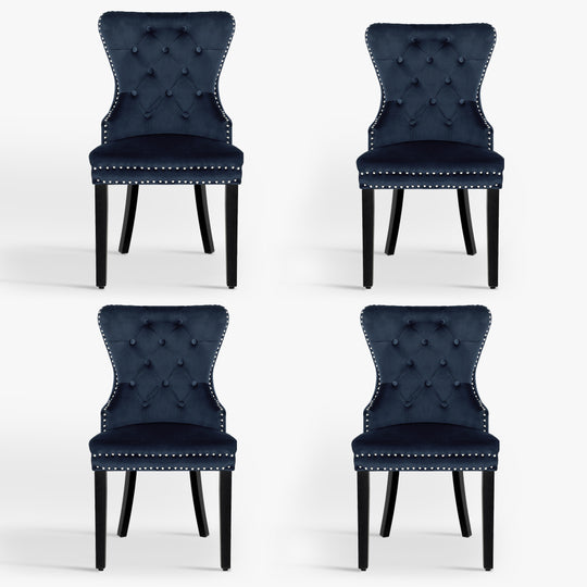 Wordford Velvet Upholstered Tufted Dining Chairs (Set of 4)