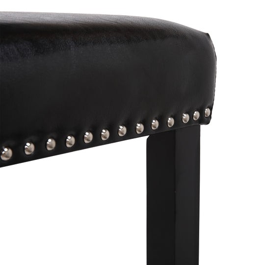Lenox 29" Upholstered Saddle Seat Bar Stool, Black