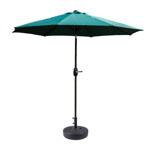 Paolo 9 ft. Patio Umbrella with Black Round Weight Base Kit