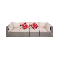 Irvine 4-Piece Outdoor Patio Rattan Wicker Sofa Set