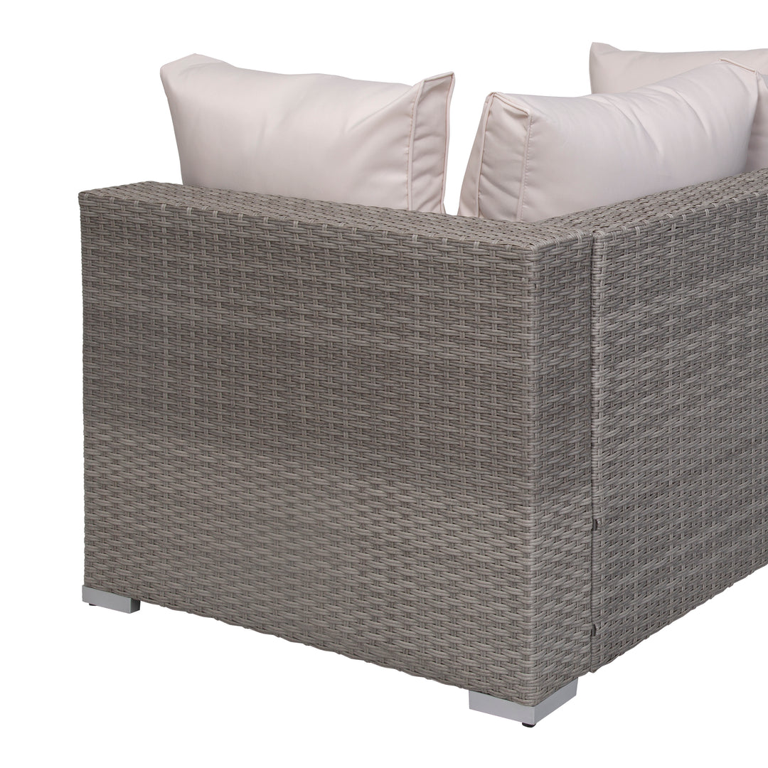 Irvine 2-Piece Outdoor Patio Rattan Wicker Conner Sofa Set