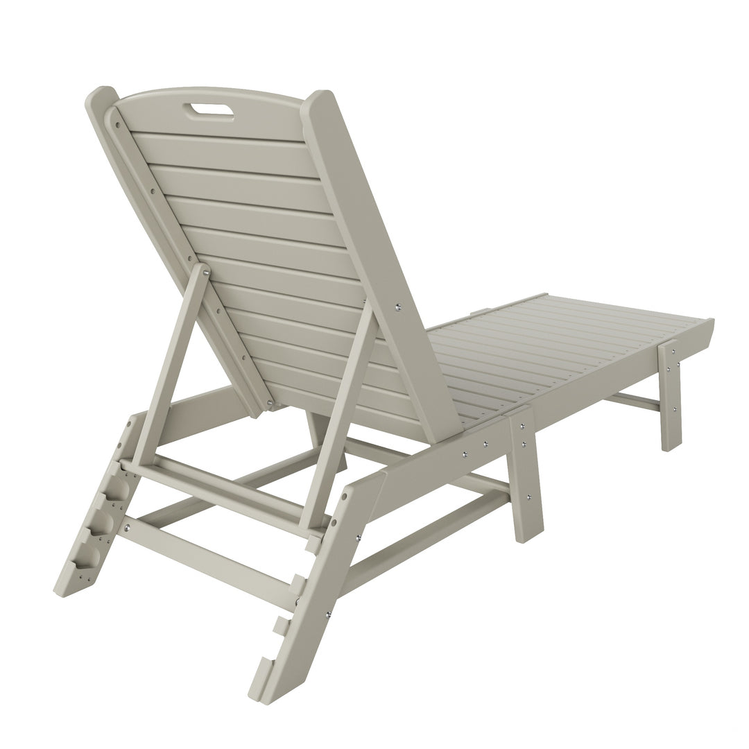 Malibu Adirondack Outdoor Patio Armless Chaise Lounge (Set of 2)