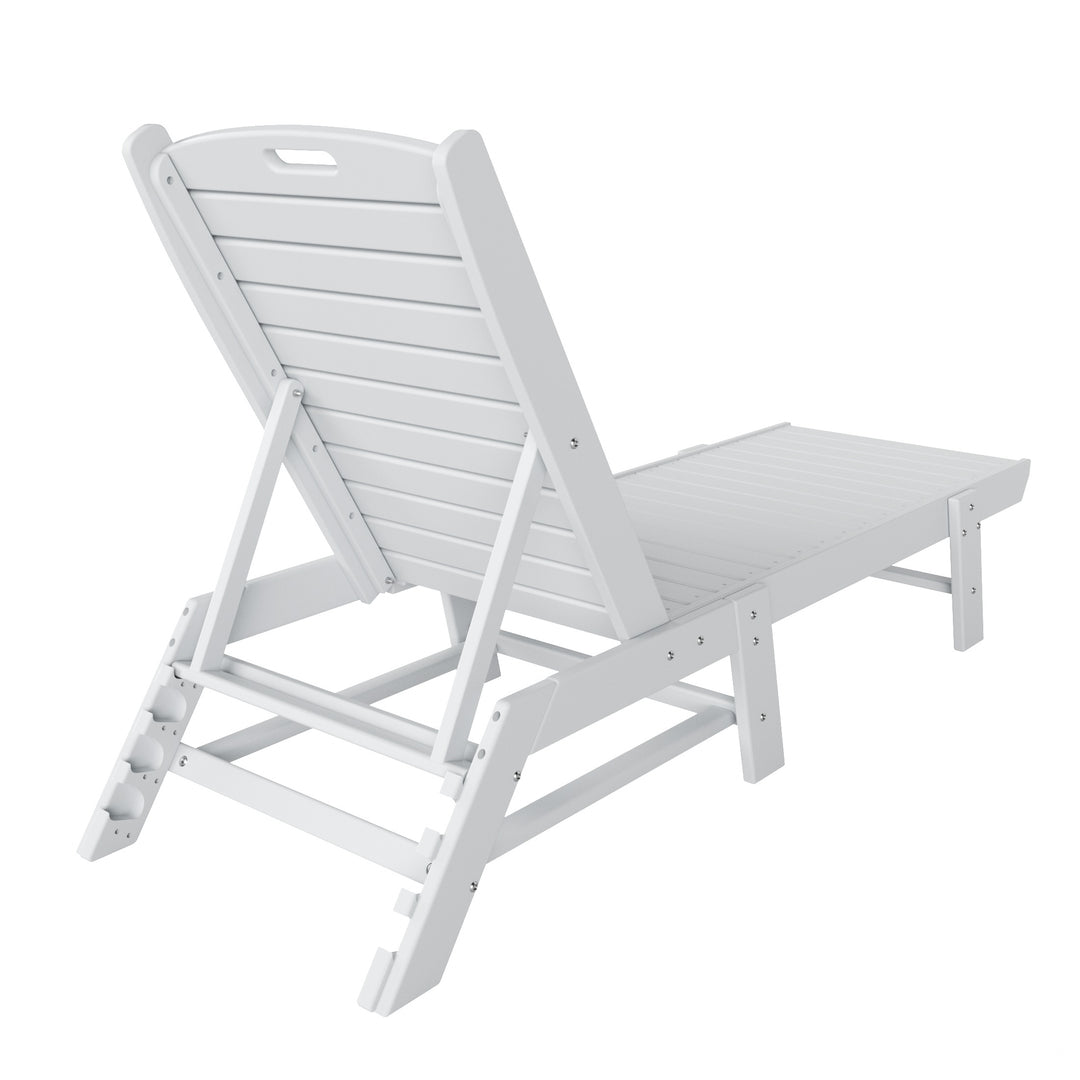 Malibu Adirondack Outdoor Patio Armless Chaise Lounge (Set of 2)