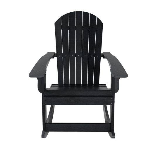 Tuscany HIPS 2-Piece Outdoor Rocking Adirondack Chair With Side Table Set