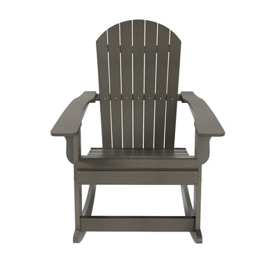 Tuscany HIPS 3-Piece Outdoor Rocking Adirondack Chair With Side Table Set