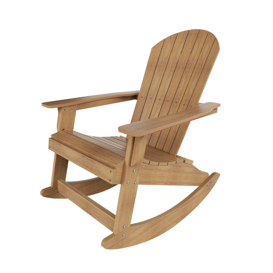 Tuscany HIPS 2-Piece Outdoor Rocking Adirondack Chair With Side Table Set