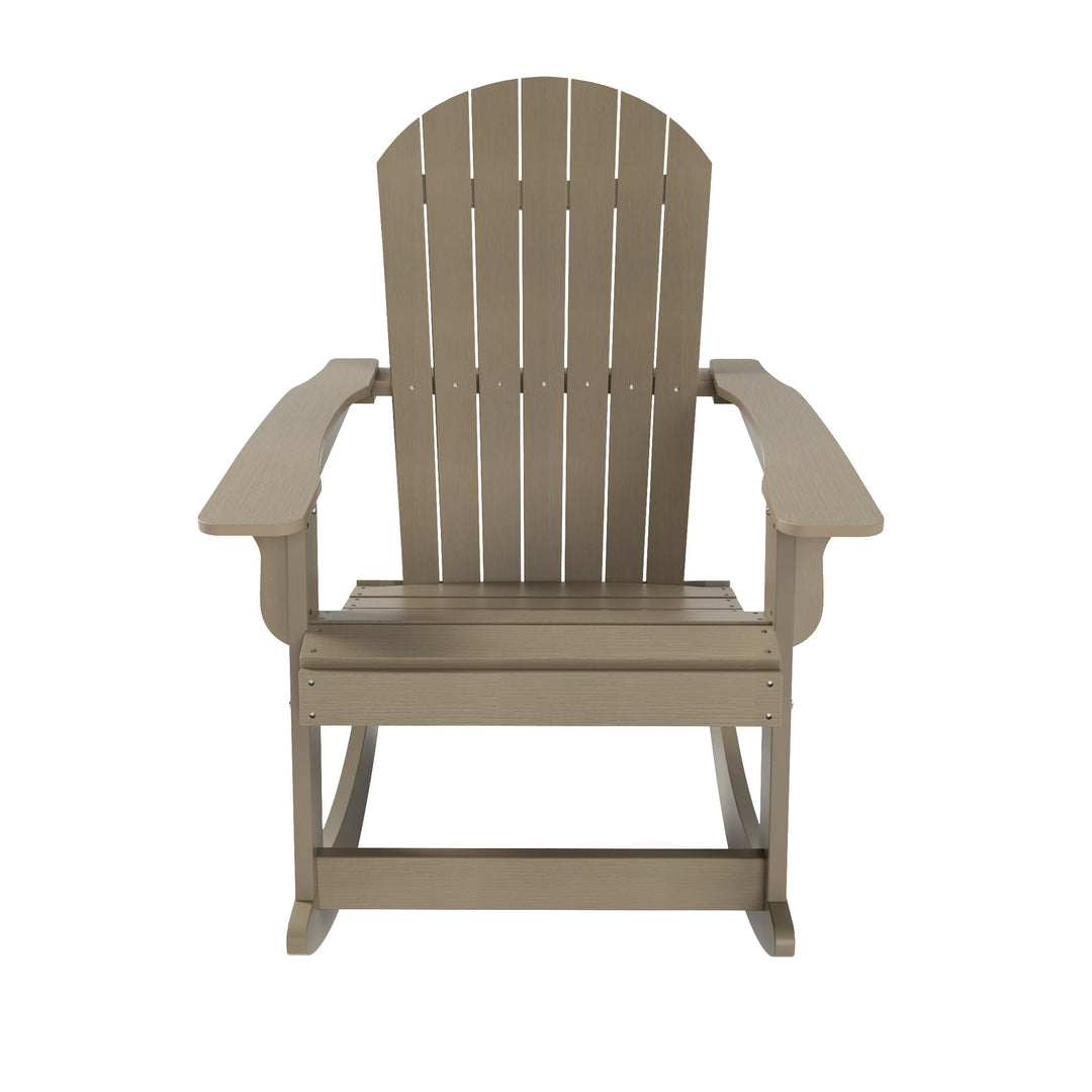 Tuscany HIPS 2-Piece Outdoor Rocking Adirondack Chair With Side Table Set