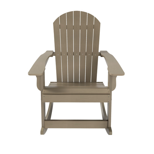 Tuscany HIPS 2-Piece Outdoor Rocking Adirondack Chair With Side Table Set