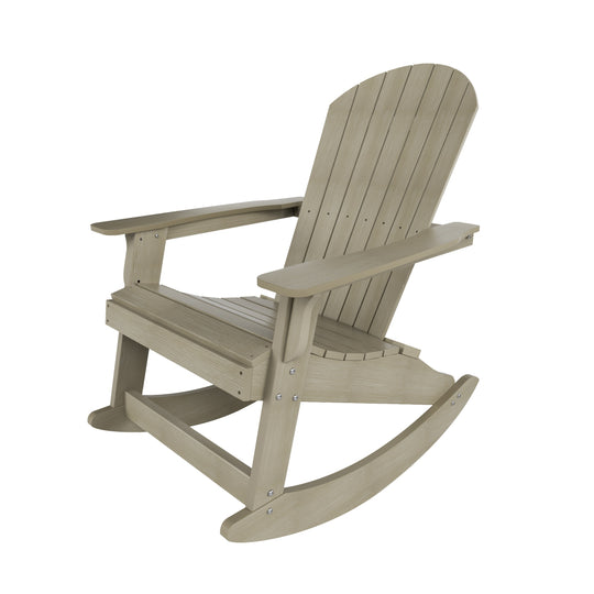 Tuscany HIPS 2-Piece Outdoor Rocking Adirondack Chair With Side Table Set