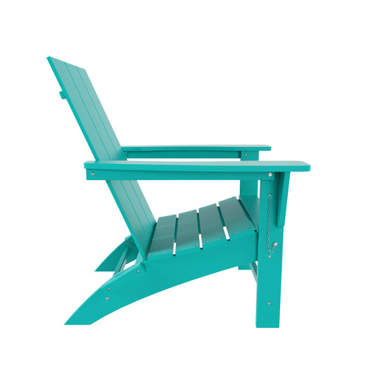 Ashore 12-Piece Modern Poly Folding Adirondack Chair with Ottoman and Side Table