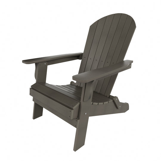 Tuscany HIPS 3-Piece Outdoor Folding Adirondack Chair With Side Table Set