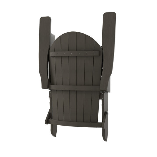 Tuscany HIPS 2-Piece Outdoor Folding Adirondack Chair With Folding Ottoman Set