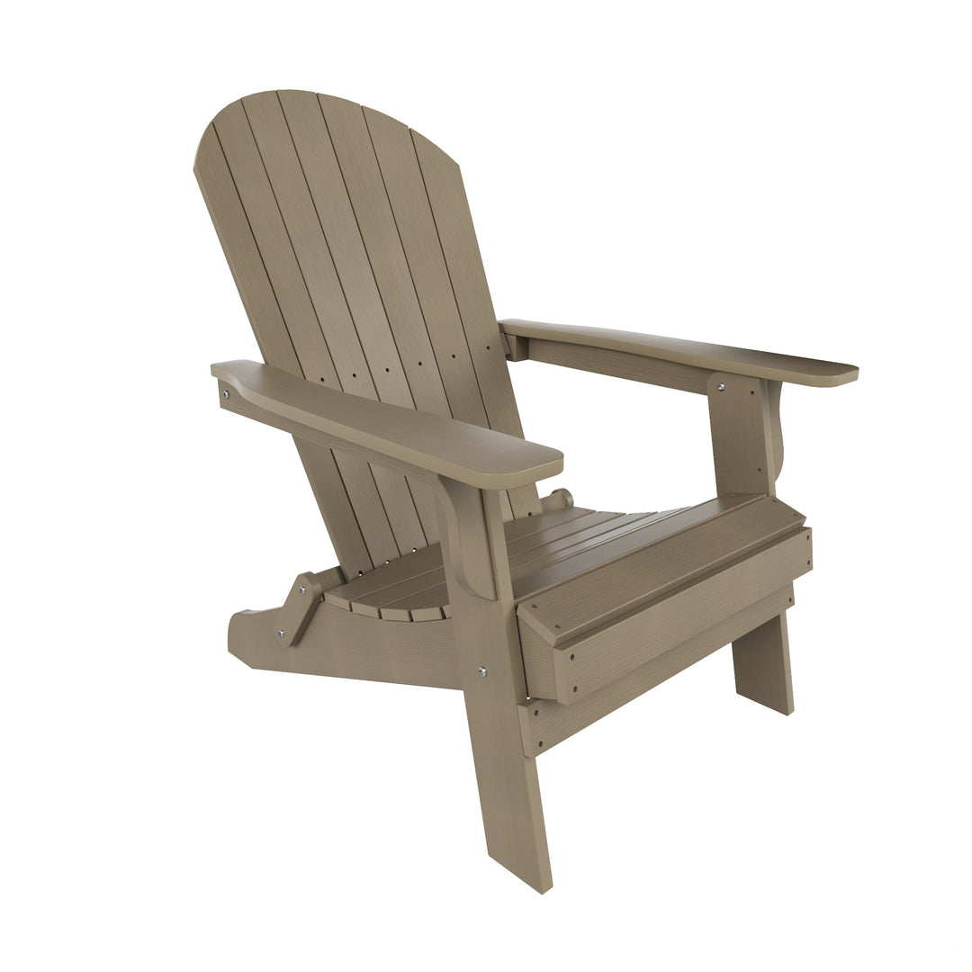 Tuscany HIPS 2-Piece Outdoor Folding Adirondack Chair With Side Table Set