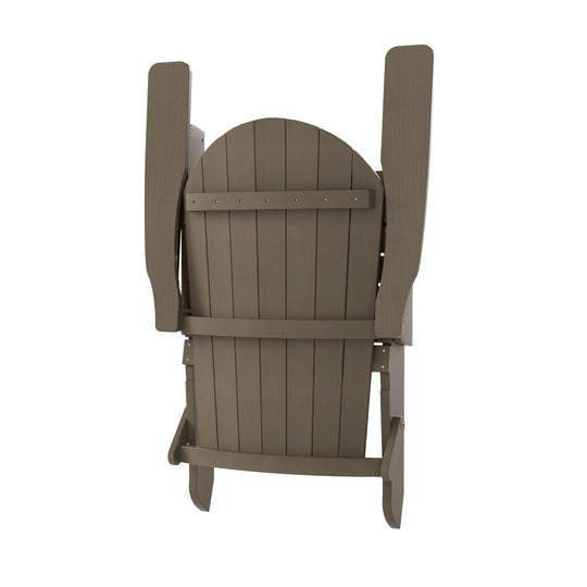 Tuscany HIPS 3-Piece Outdoor Folding Adirondack Chair With Side Table and Folding Ottoman Set