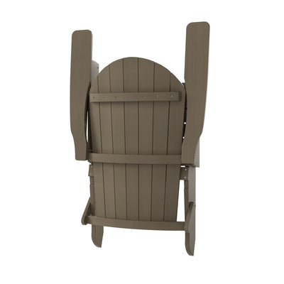 Tuscany HIPS 2-Piece Outdoor Folding Adirondack Chair With Folding Ottoman Set