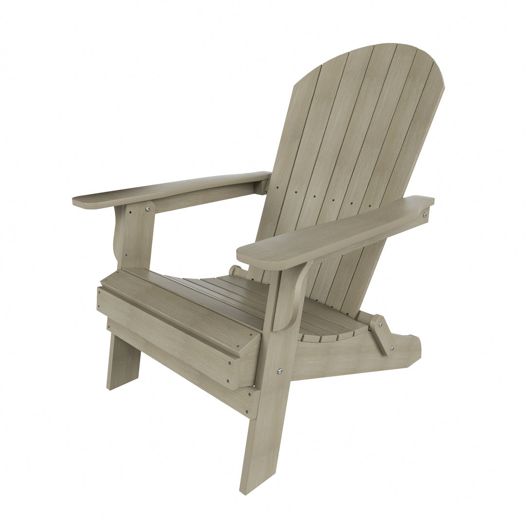 Tuscany HIPS 3-Piece Outdoor Folding Adirondack Chair With Side Table Set