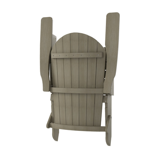 Tuscany HIPS 3-Piece Outdoor Folding Adirondack Chair With Side Table and Folding Ottoman Set