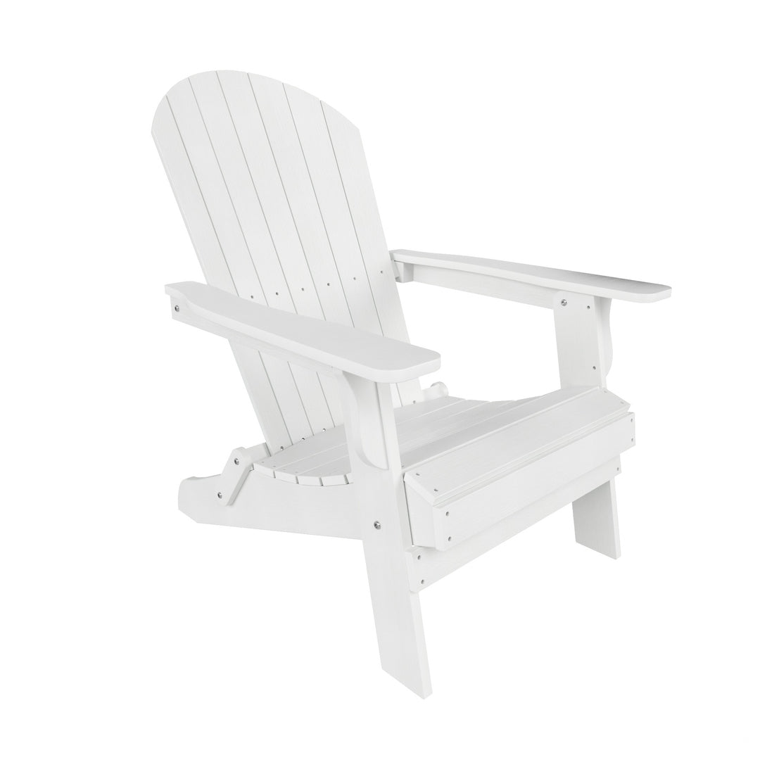 Tuscany HIPS 2-Piece Outdoor Folding Adirondack Chair With Side Table Set