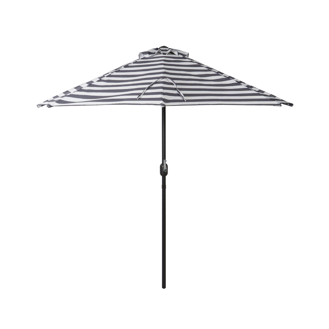 Lanai 9 ft. Aluminum Half Market Crank Lift Patio Umbrella with Bronze Round Base