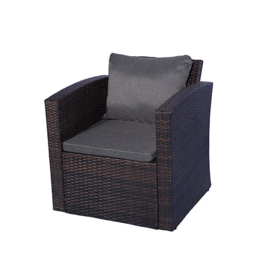 Eastbay 4-Piece Outdoor Patio Wicker Rattan Conversation Set with Cushions