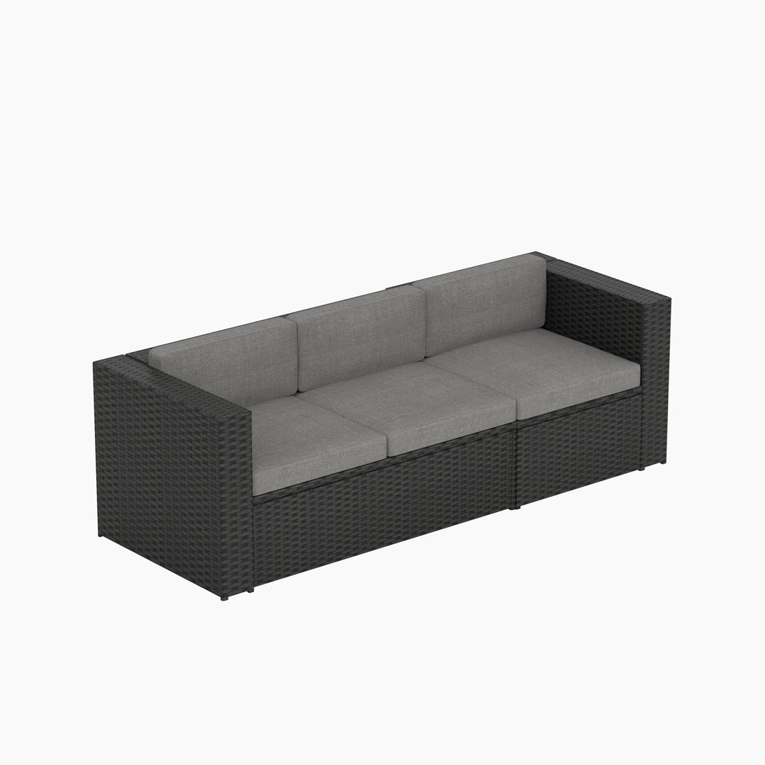 Bronx 82" Wide Outdoor Rattan Wicker Patio Sofa with Cushions