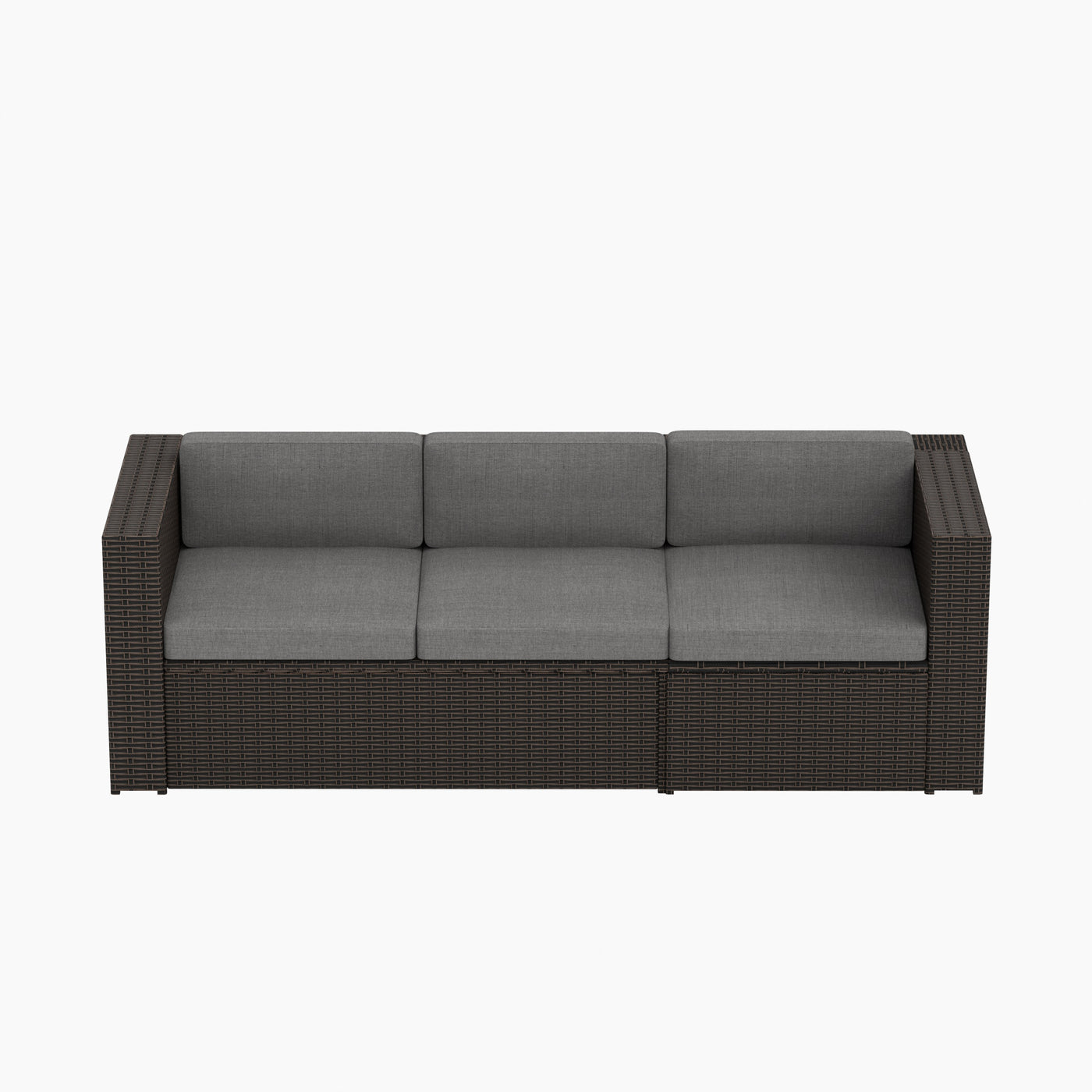 Bronx 82" Wide Outdoor Rattan Wicker Patio Sofa with Cushions