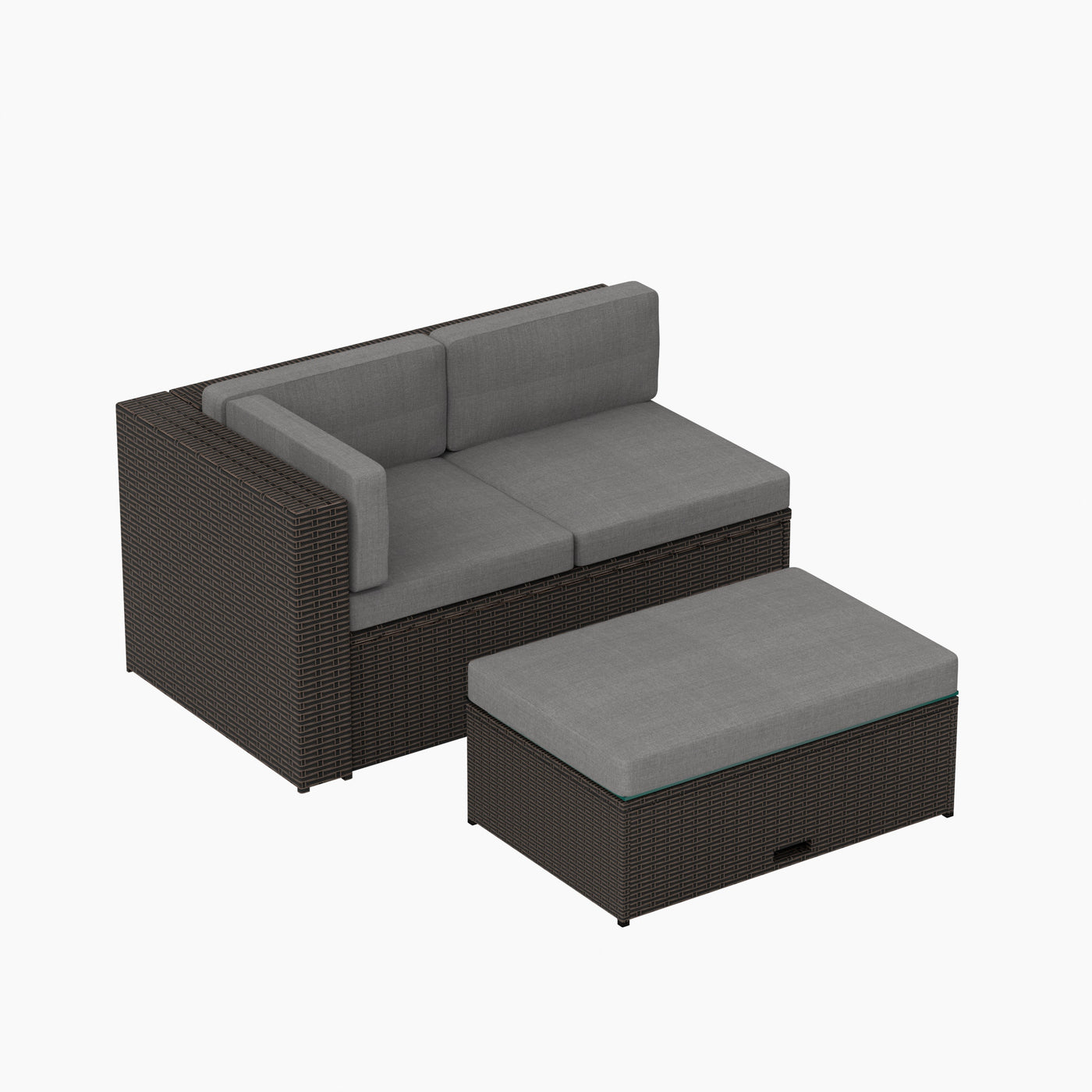 Bronx 6 Seating Outdoor Wicker Rattan Conversation Sofa Set with Storage Ottoman
