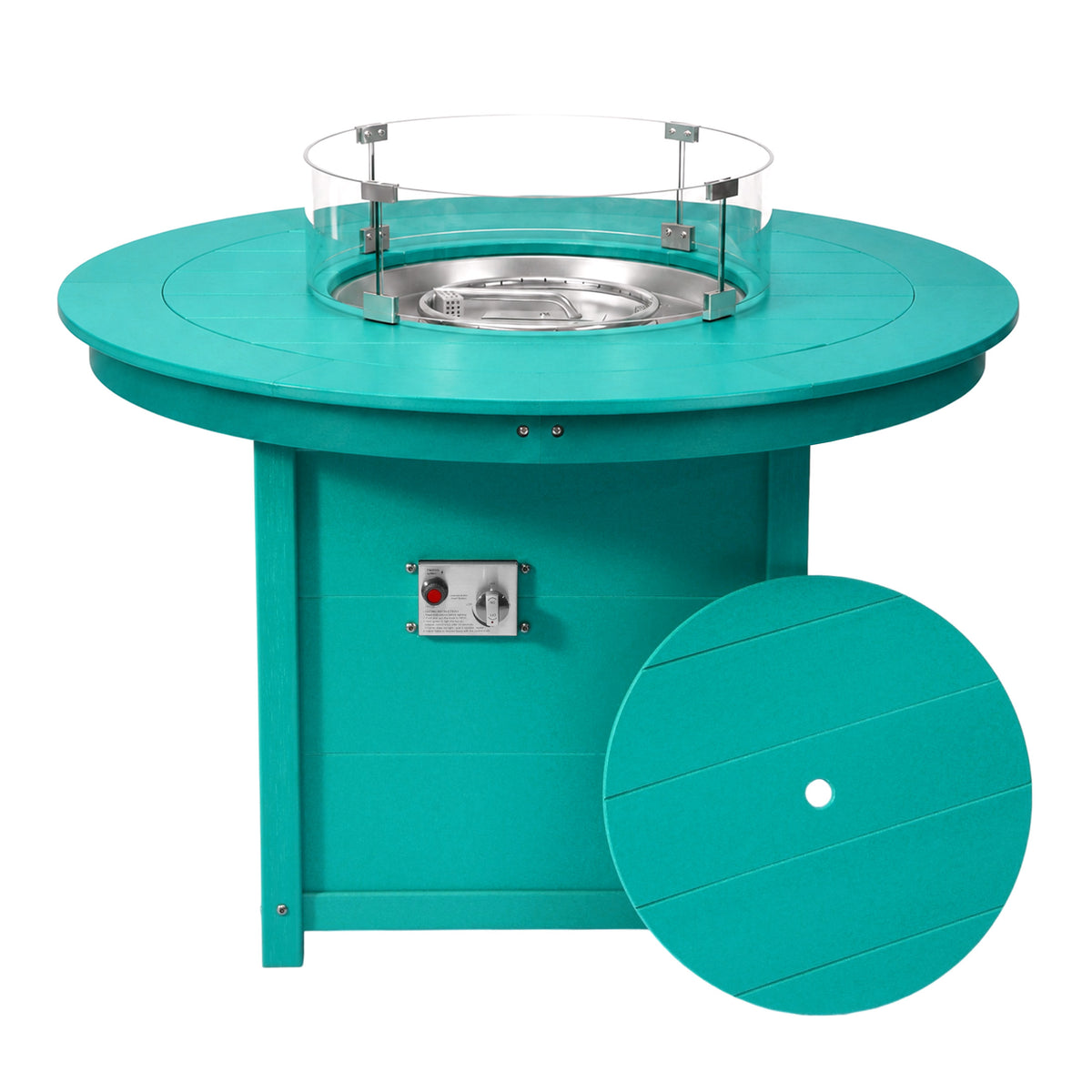 Helios 47" Modern Outdoor Patio Propane Gas Round Fire Pit Table