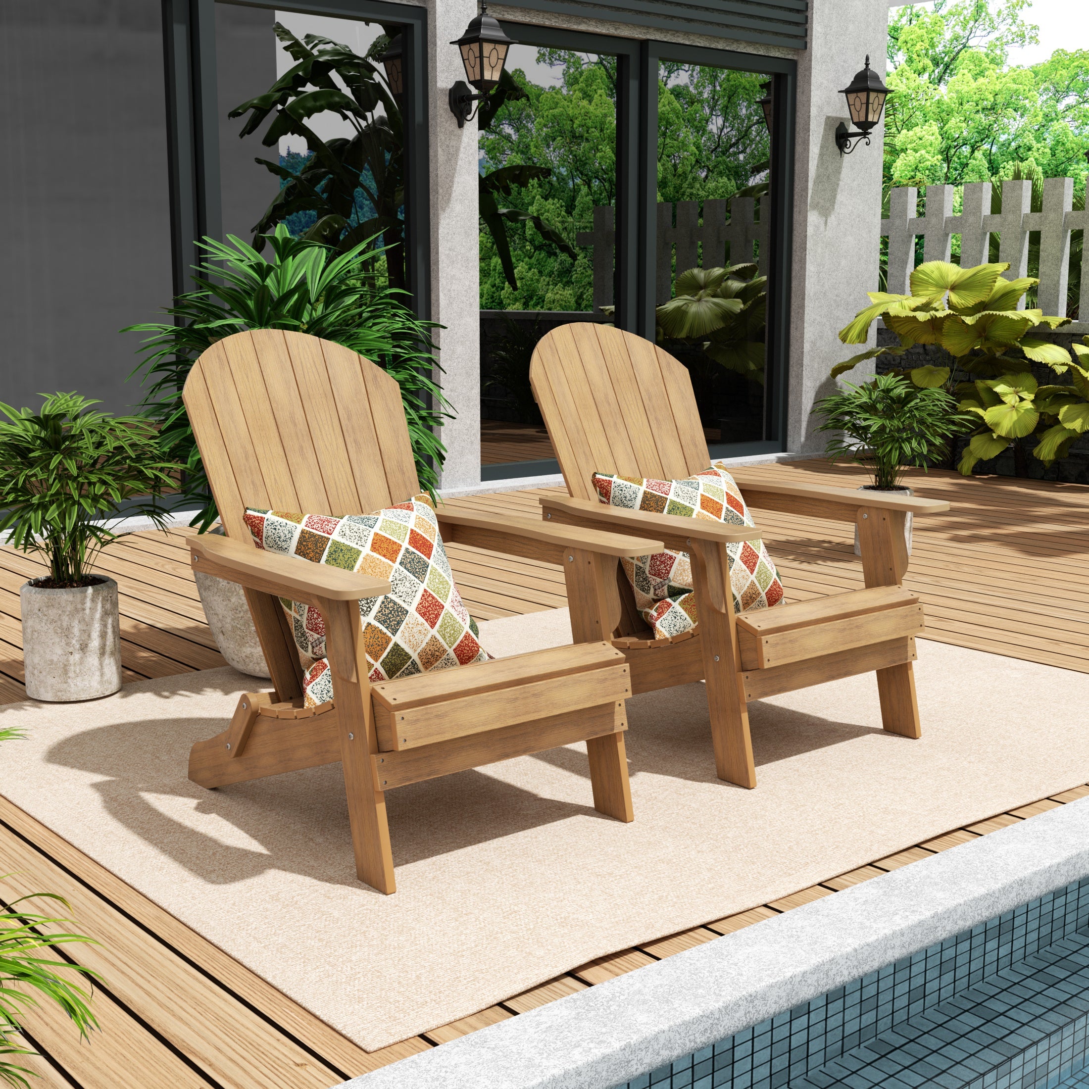 Tuscany Outdoor Folding Adirondack Seashell Chair (Set of 2)