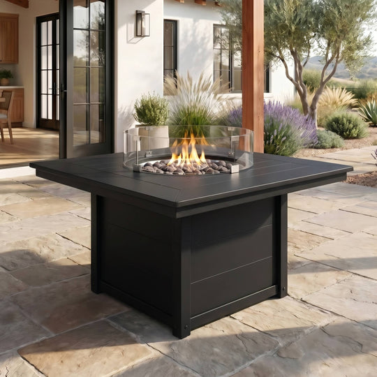 Helios 42" Modern Outdoor Patio Propane Square Fire Pit Table