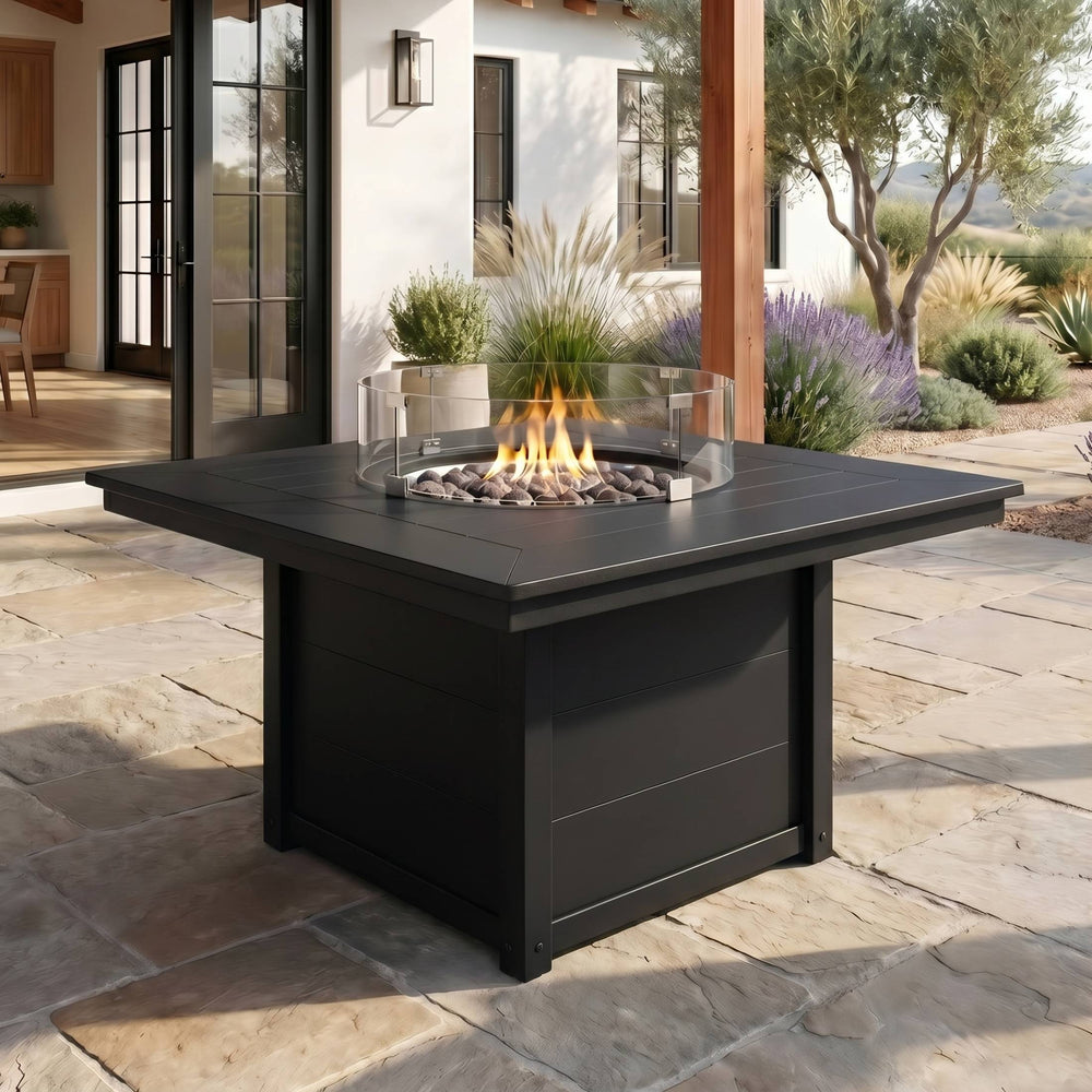 Helios 42" Modern Outdoor Patio Propane Square Fire Pit Table