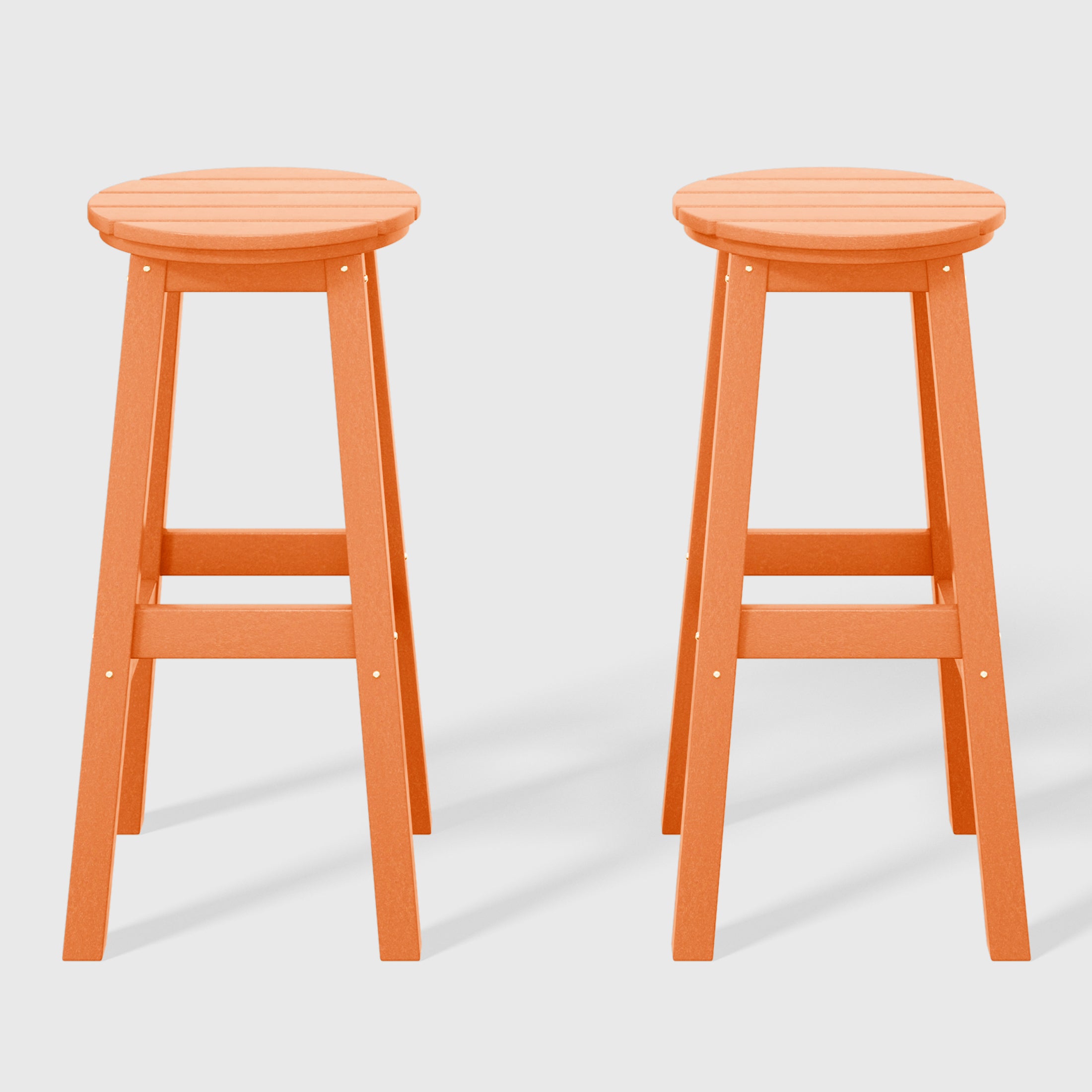 Malibu 29" HDPE Outdoor Patio Round Bar Stool Set of 2