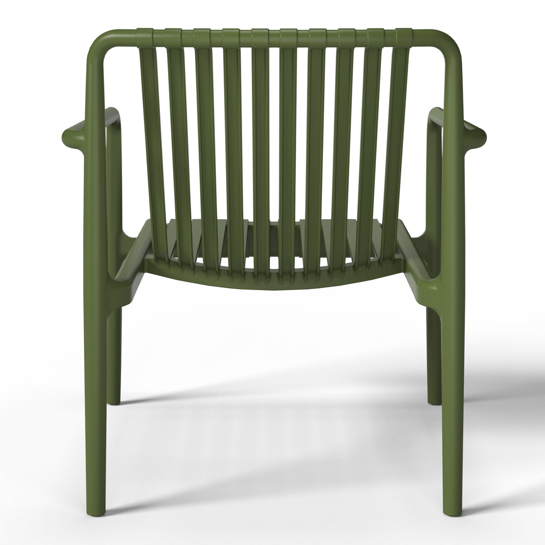 Playa Outdoor Modern Stackable Plastic Patio Club Armchairs (Set of 2)