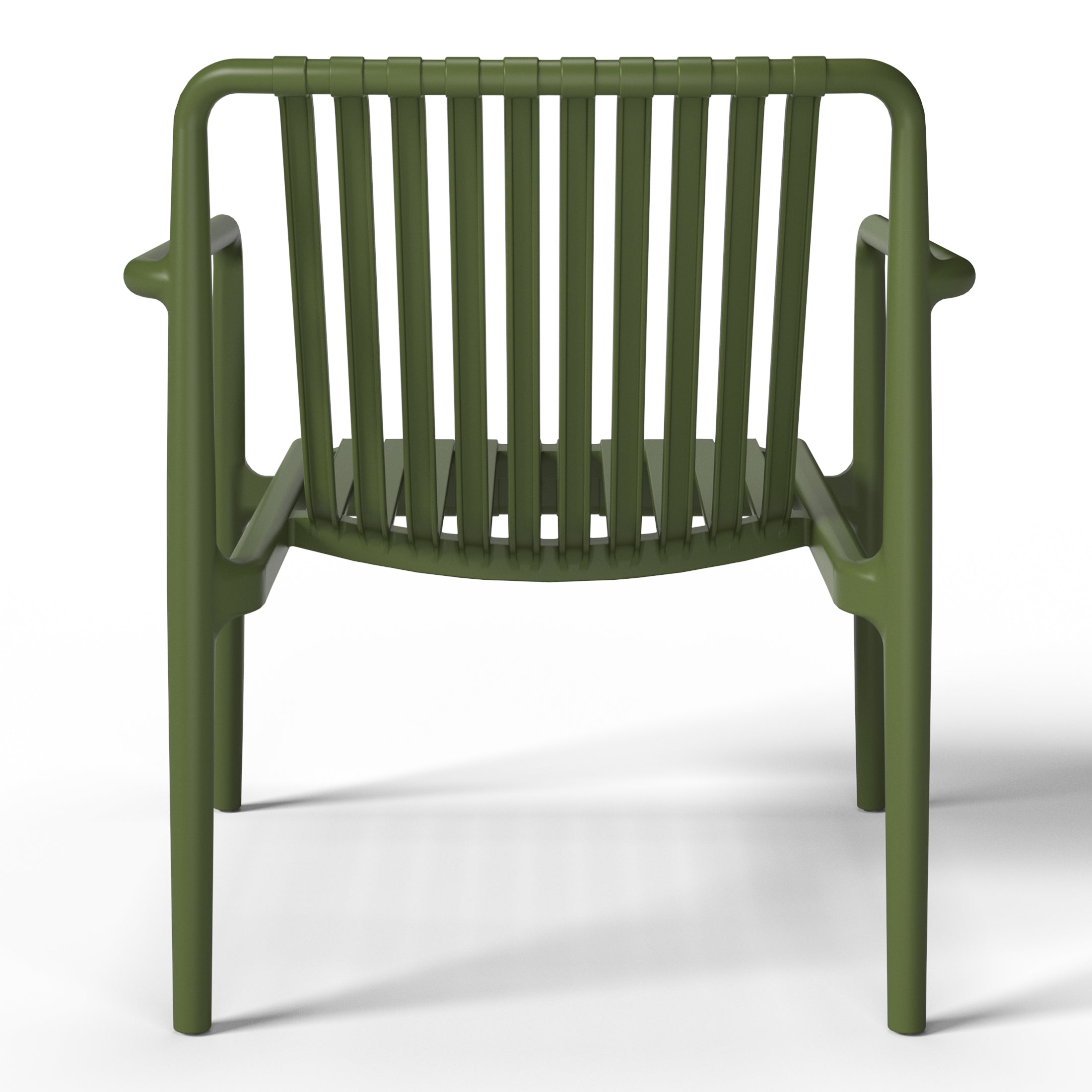 Playa Outdoor Modern Stackable Plastic Patio Club Armchairs (Set of 2)