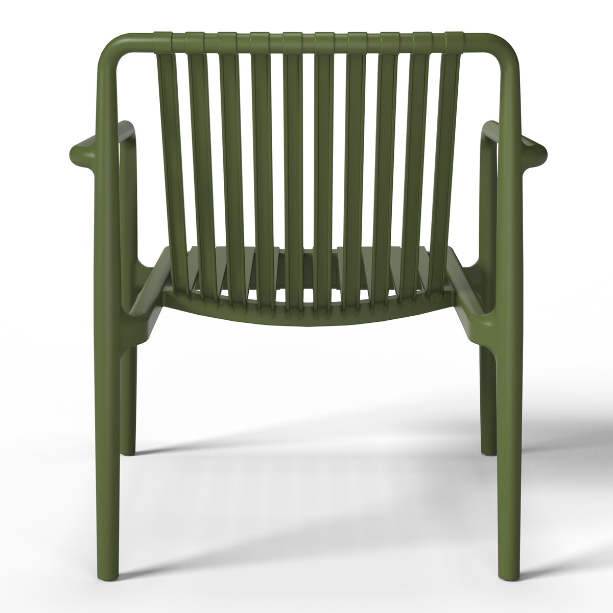 Playa Outdoor Modern Stackable Plastic Patio Club Armchairs (Set of 2)
