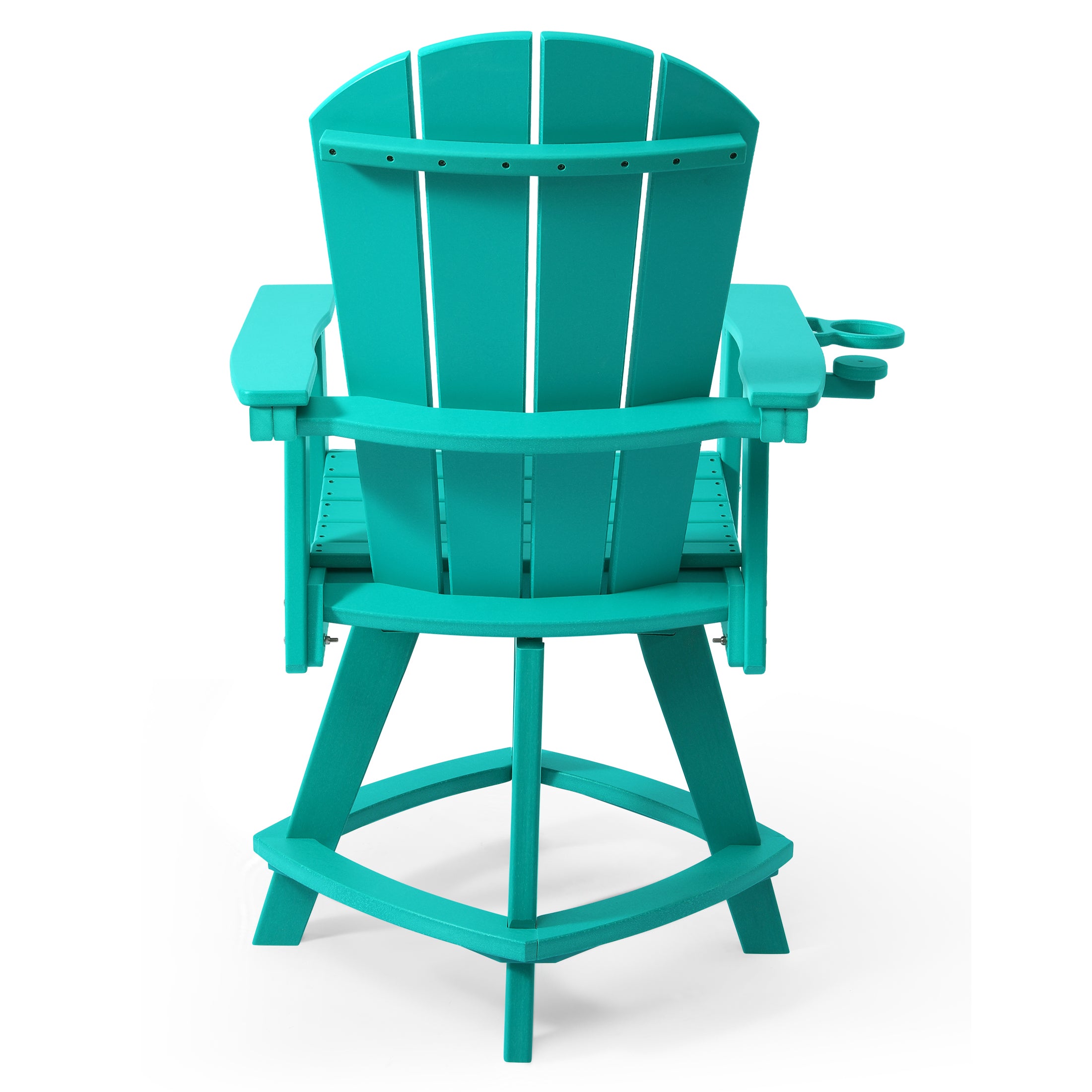 Malibu Outdoor HDPE Adirondack Swivel Counter Height Bar Chair With Cup Holder