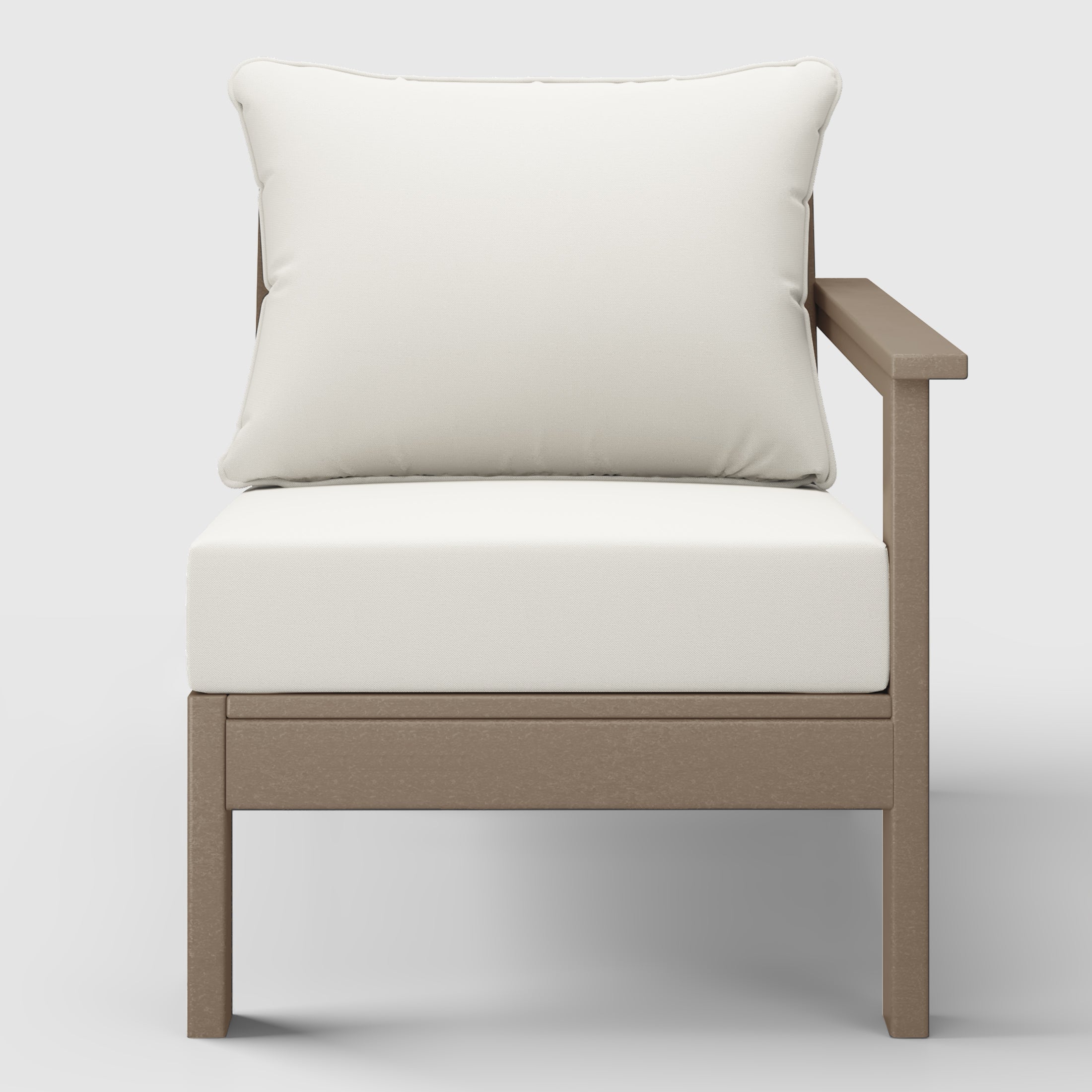 Avalon Outdoor Patio HDPE Right Arm Sectional Corner Club Chair with Patio Cushions