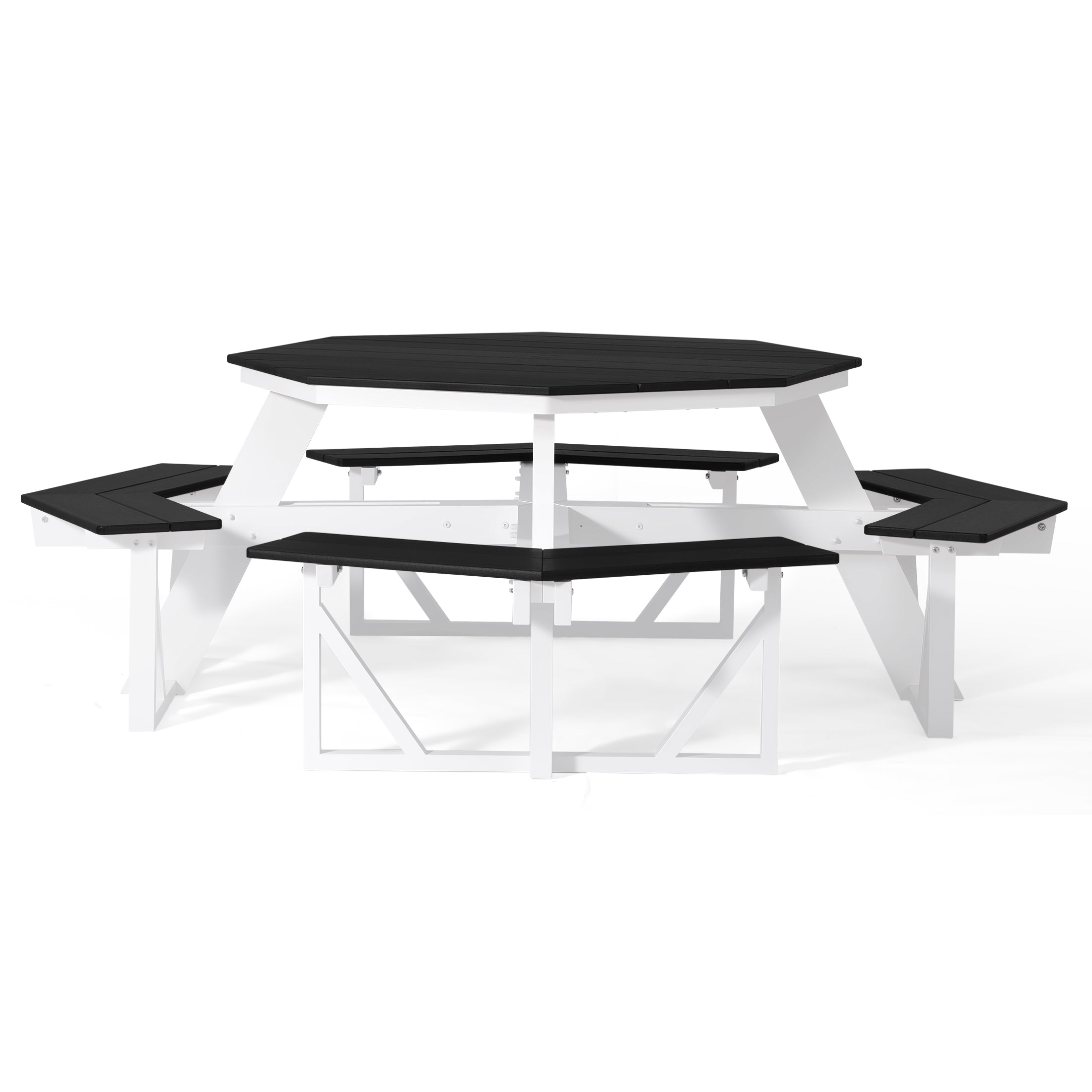 Greenville Outdoor 48" HDPE 8-Person Patio Octagon Picnic Table