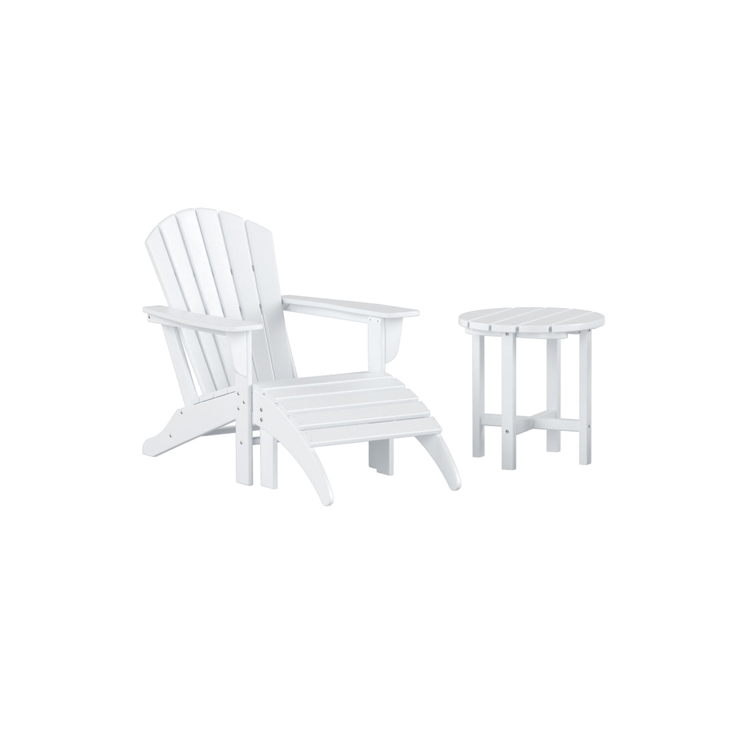 Dylan Outdoor Adirondack Chair With Ottoman And Side Table 3-Piece Set