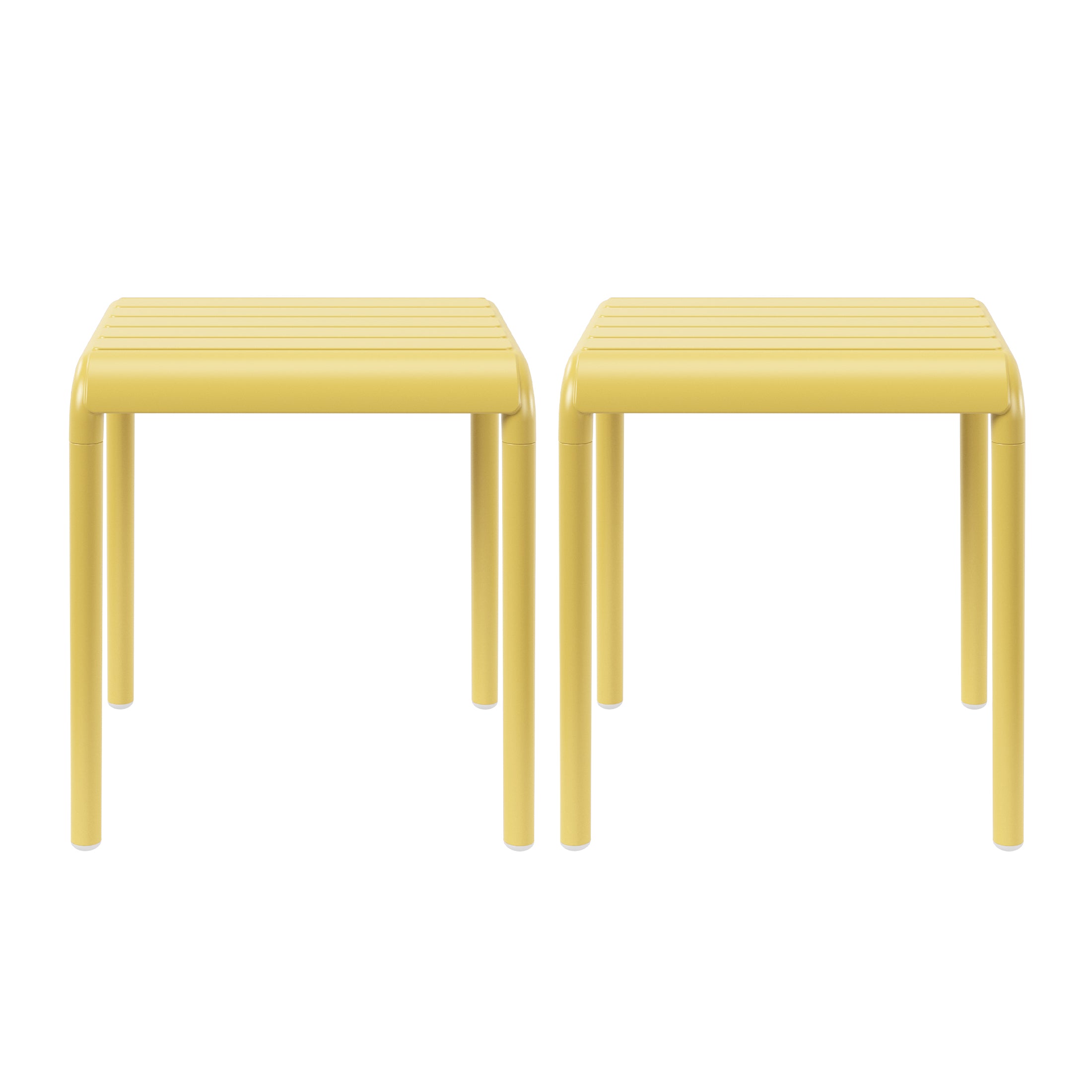 Playa Plastic Modern Outdoor Patio Accent Side Tables (Set of 2)