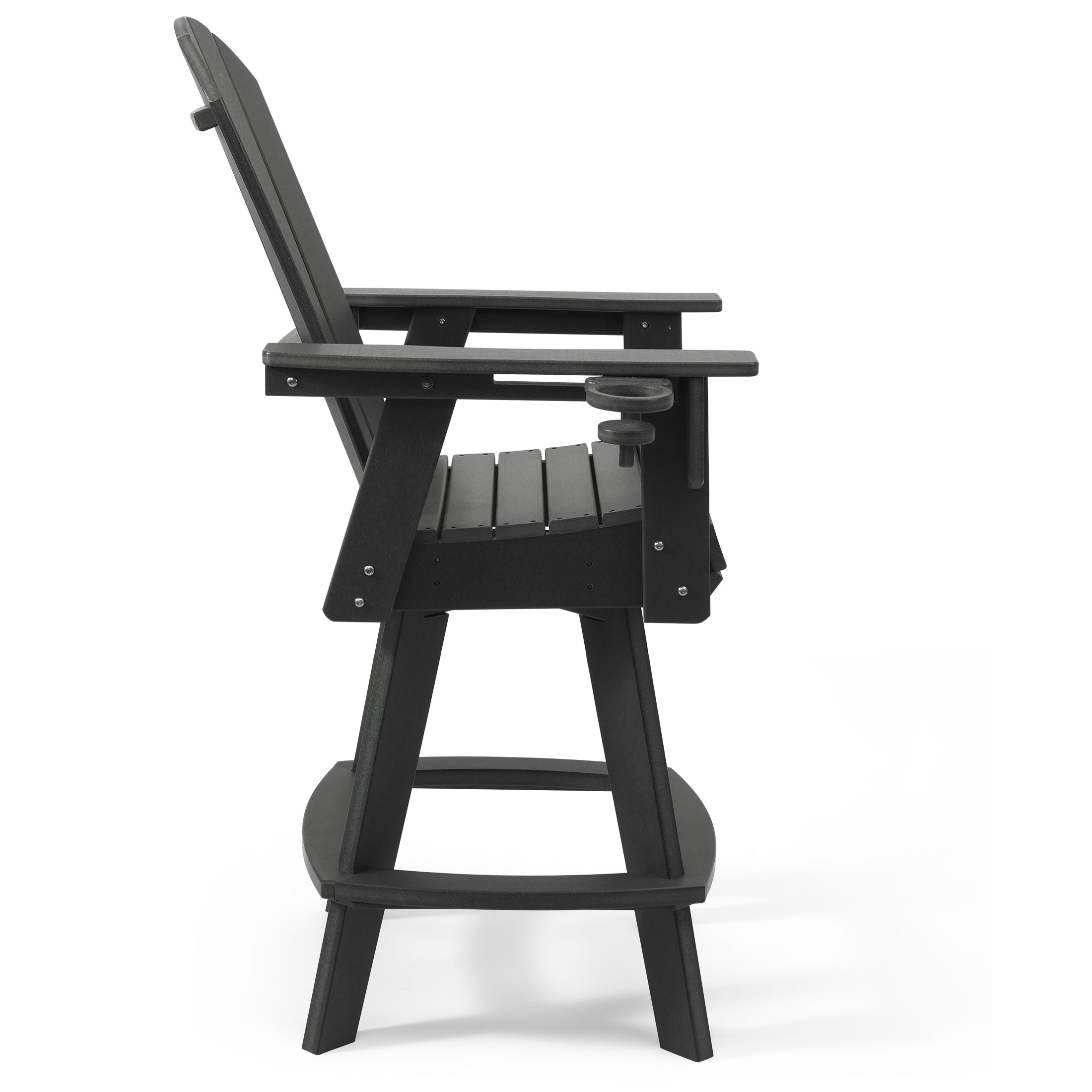 Malibu Outdoor HDPE Swivel Adirondack Bar Height Chair With Cup Holder